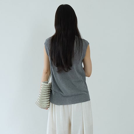 lace knit vest　/2color　un2074