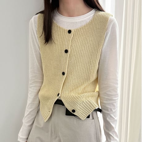 button knit vest top　/4color　un1996