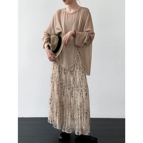 muse pleats leopard skirt　un2099