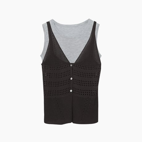 airy knit vest　/2color　un2068
