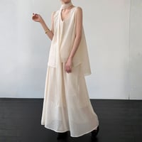 sheer ribbon layered set-up　/2color　un2010