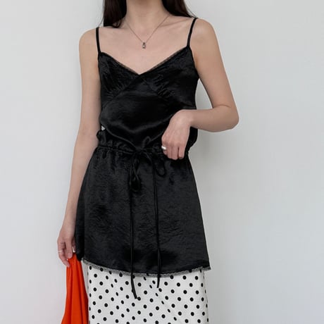 satin layer camisole tunic　/2color  un1987
