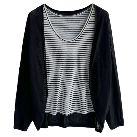 border airy cardigan set　/2color　un2096