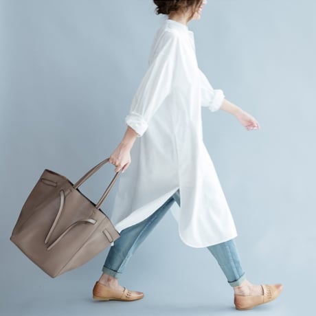 light cotton long shirt dress　un1853