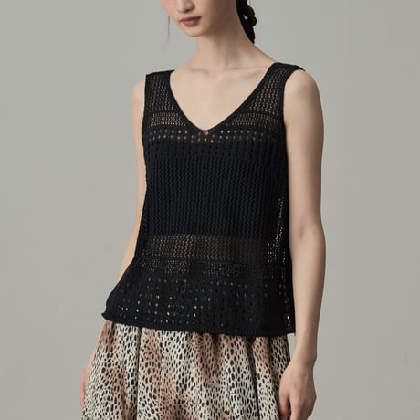 sheer knit tank top　/2color　un1846