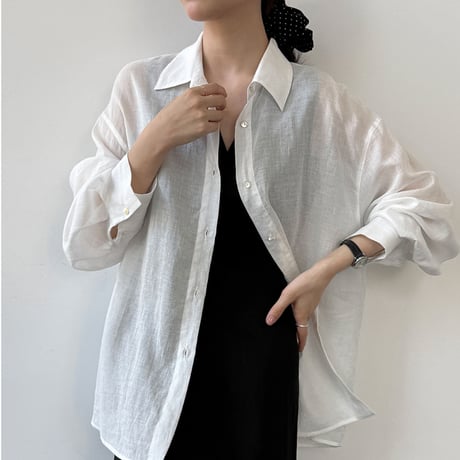 back ribbon sheer shirt　/3color　un2046