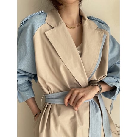 bicolor trench coat　un1267