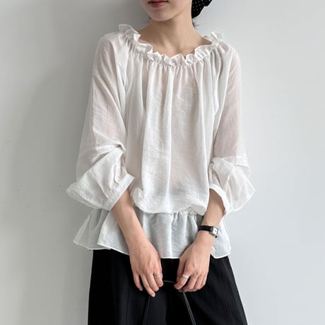 off shoulder airy blouse　/2color　un2022