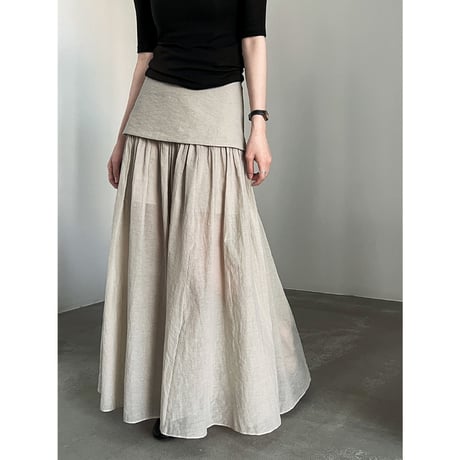 sheer layered maxi skirt　/3color　un2005