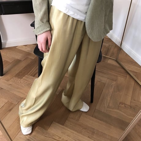 shiny wide pants /2color　un1170