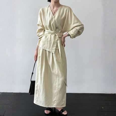 wrap waist two piece dress　/3color　un2011