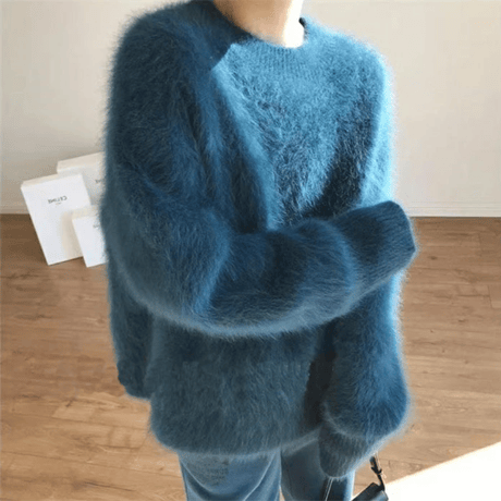 crewneck shaggy knit /4color　un1532