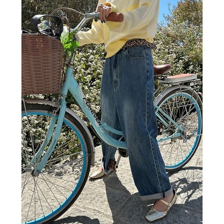 roll-up wide denim pants /2color　un1129
