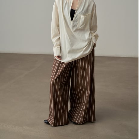 stripe flow wide pants　un1817