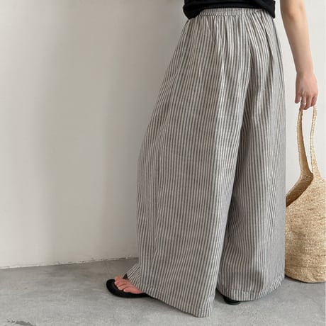 pinstripe relaxed wide pants　/2color　un2056