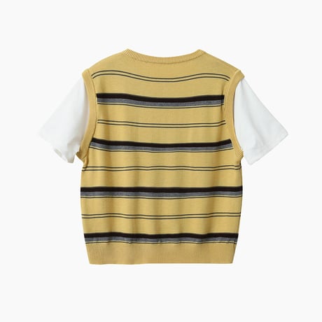 stripe knit T-shirt　/2color  un1773