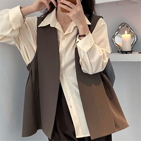 side gather midium vest /2color　un1004
