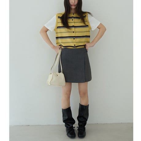 stripe knit T-shirt　/2color  un1773