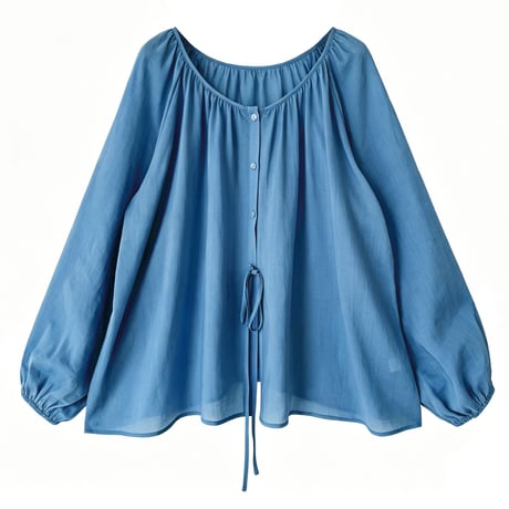 gathered ribbon blouse　/3color　un2015