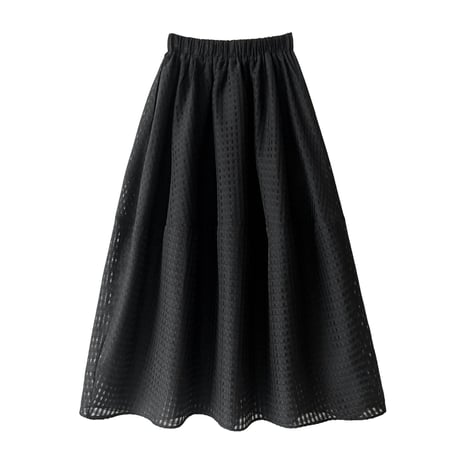 sheer check flare skirt　/2color　un2016