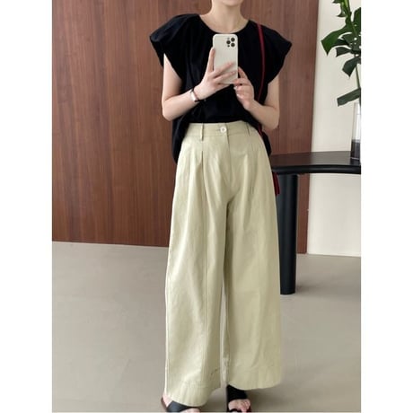 high waist tuck wide pants　un1114