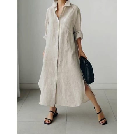 basic over size shirt one piece /3color　un1407