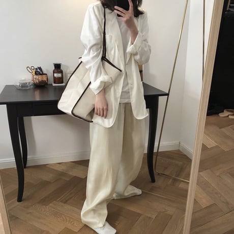 shiny wide pants /2color　un1170
