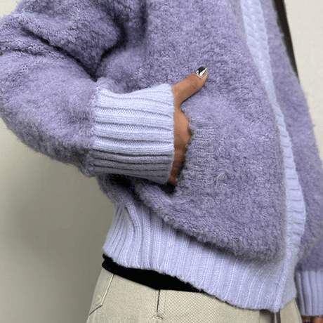 high neck loose cardigan /2color　un1526