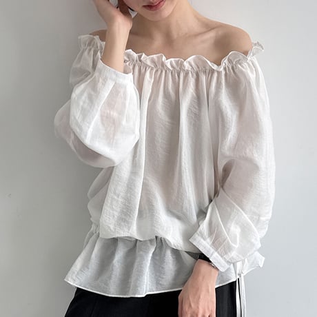 off shoulder airy blouse　/2color　un2022