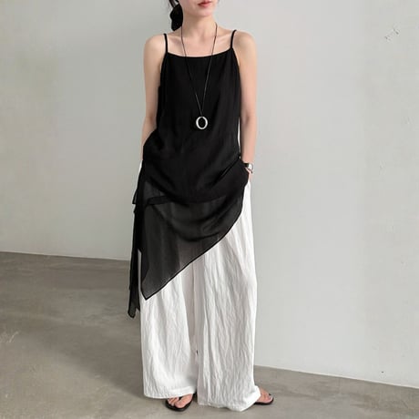 sheer asymmetry camisole　/2color　un2050