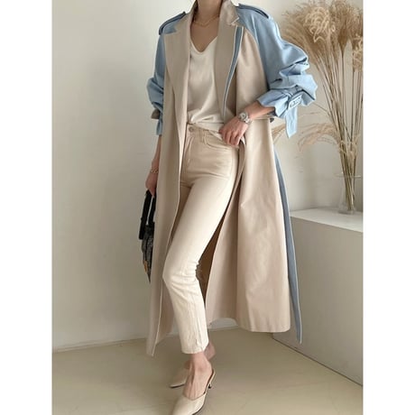bicolor trench coat　un1267