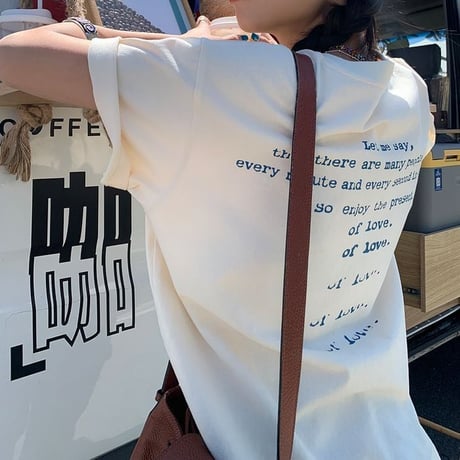 back lettering t-shirt /2color　un1027