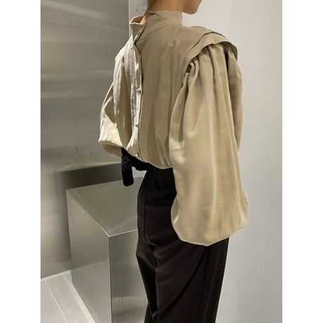 back button tuck blouse /3color　un1325