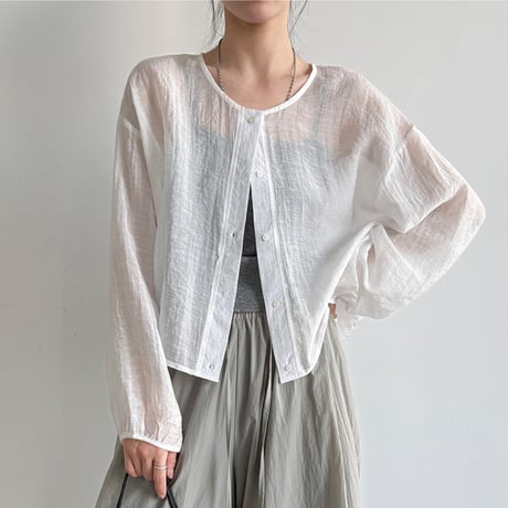 sheer airy cardigan blouse　/2color　un2021