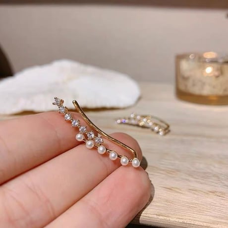 pearl stone ear cuff　un1248