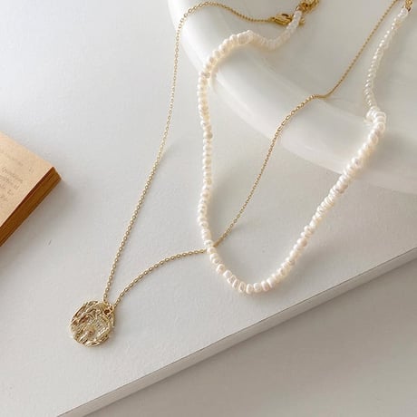 two-piece pearl necklace　un1211