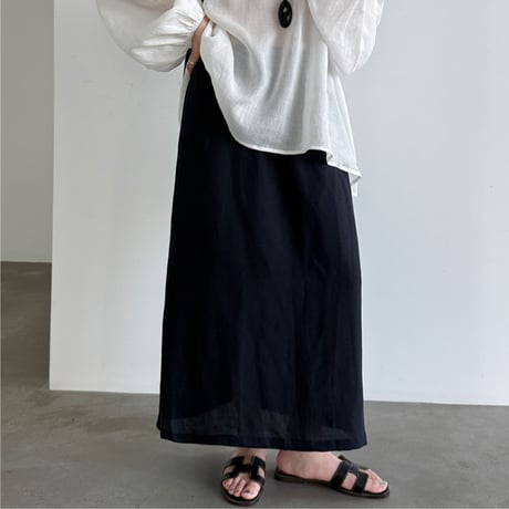 minimal long flare skirt　/3color　un2030