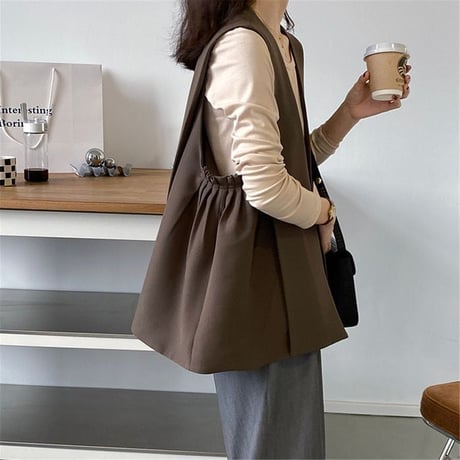 side gather midium vest /2color　un1004