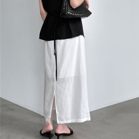 minimal long flare skirt　/3color　un2030