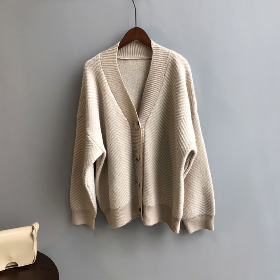 CONFLICT ベージュ カーディガン herringbone knit cardigan /2color un1494 | Until.