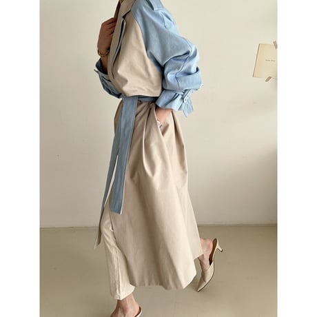 bicolor trench coat　un1267