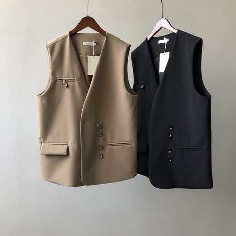 loose silhouette vest /2color　un1007
