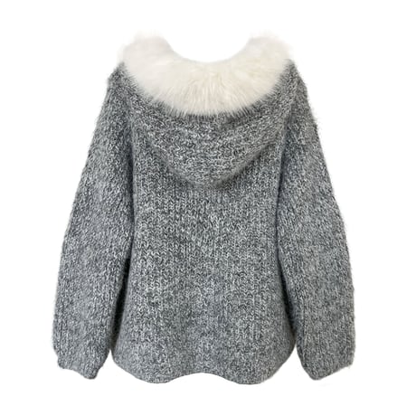fur-trimmed hoodie /2color　un1712