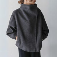 high neck curve sleeve outer /3color　UN1502