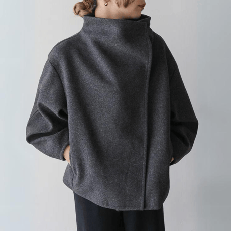 high neck curve sleeve outer /3color　UN1502