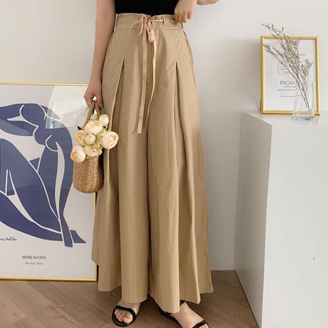 wide pleated pants /2color　un1168