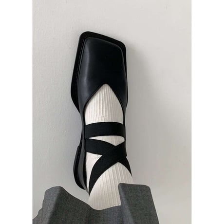 square strap shoes /4color　un1186