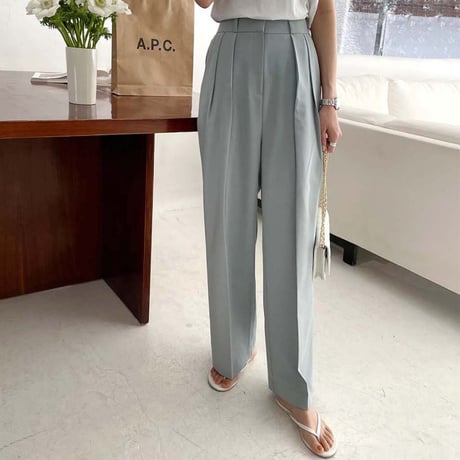 high waist center press pants /3color　un1402