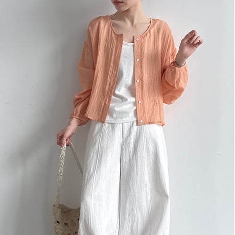 sheer airy cardigan blouse　/2color　un2021