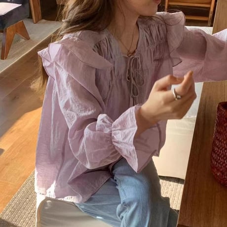 sheer blouse　/2color　un1760